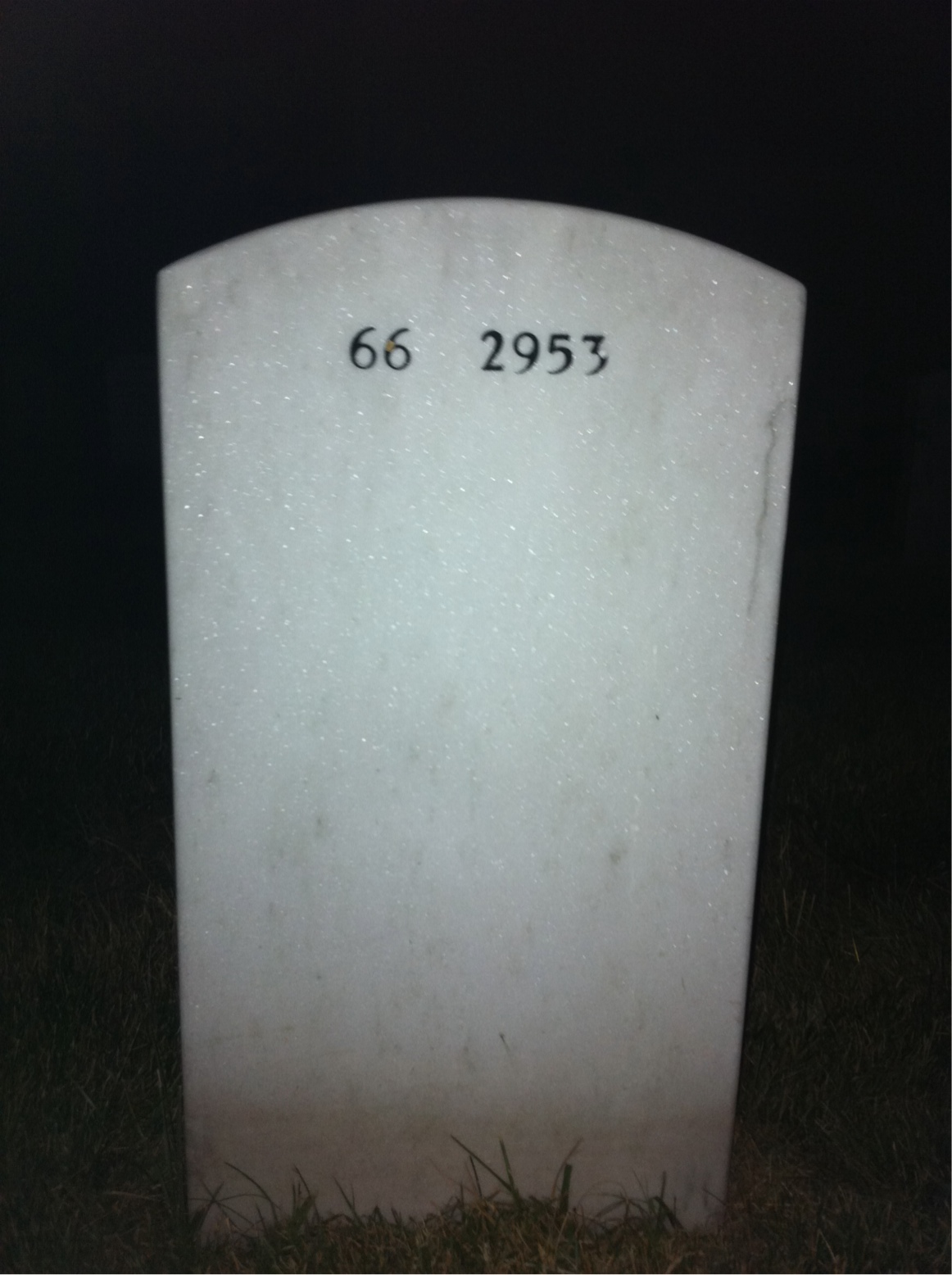 Back of headstone — Paul Daugherty