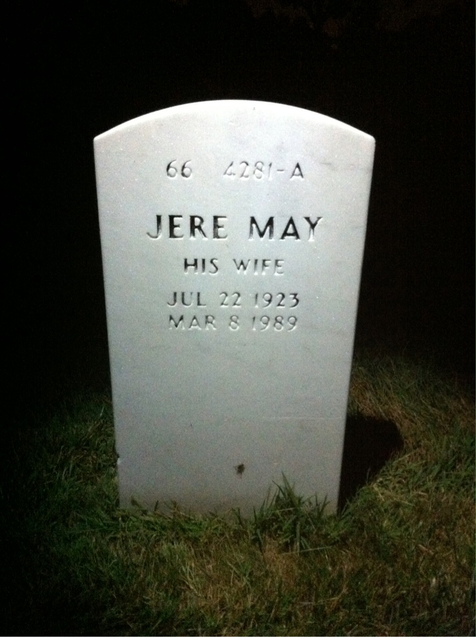 Back of headstone — Charles Brackin