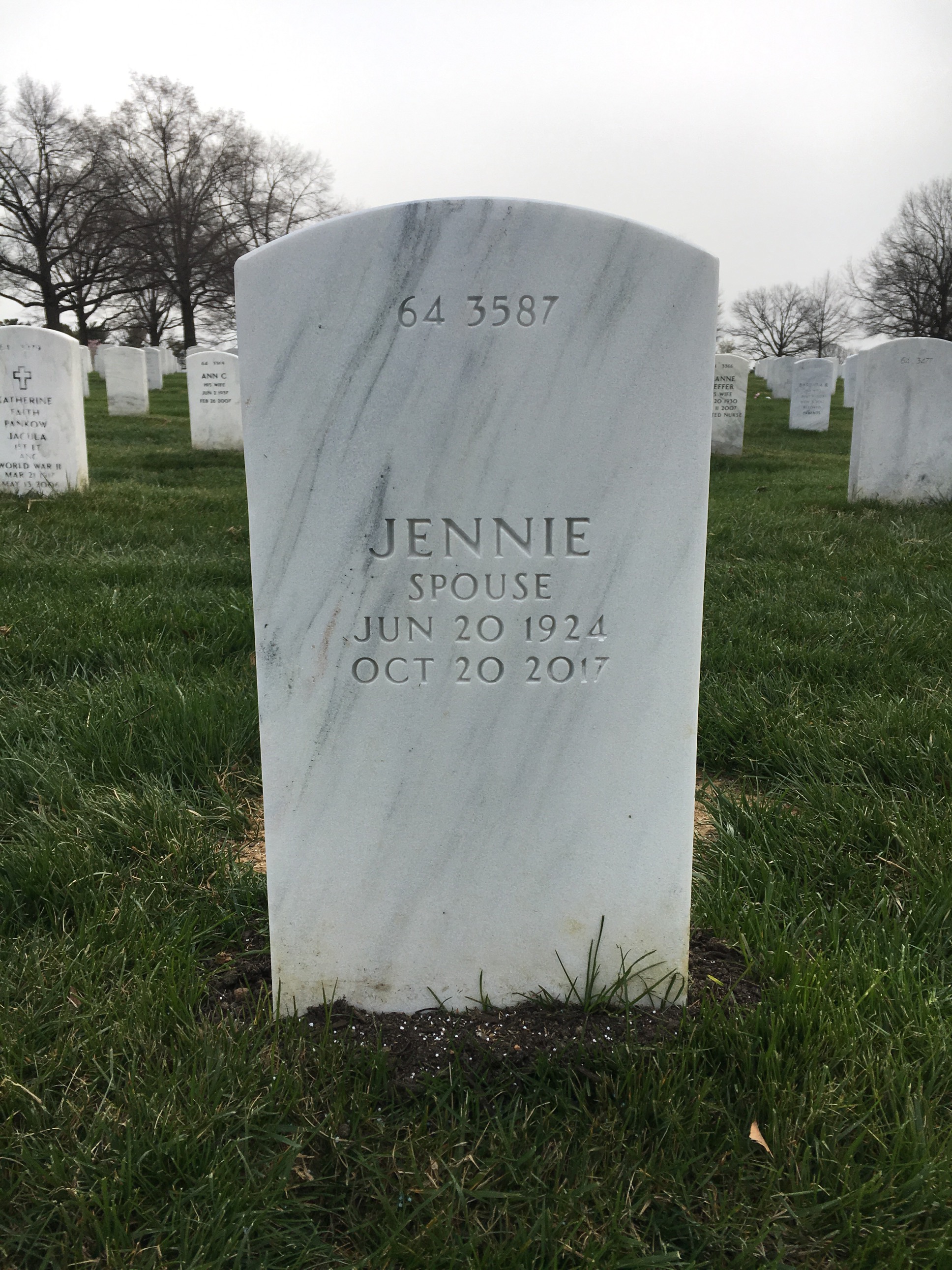 Back of headstone — Theodore Grossholz