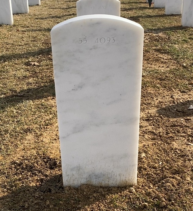 Back of headstone — Teddy Adams