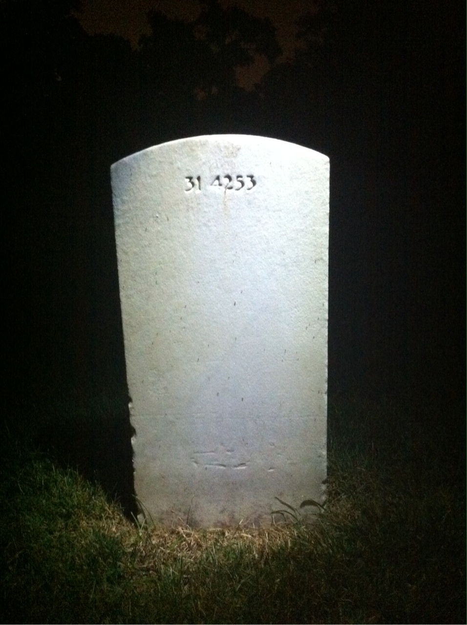 Back of headstone — William Anderson