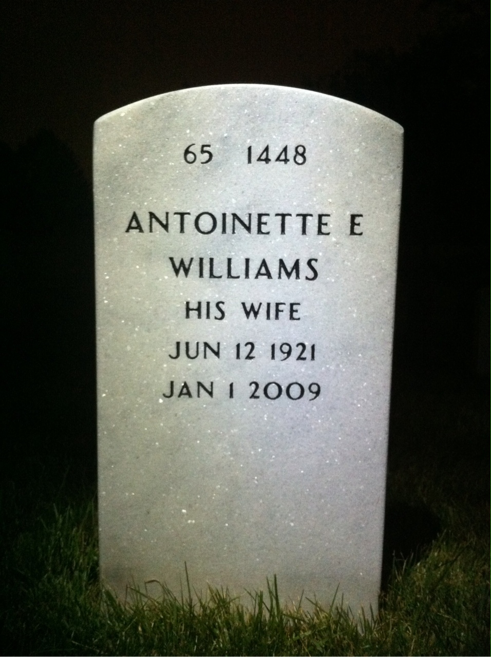 Back of headstone — Ulysses Toatley