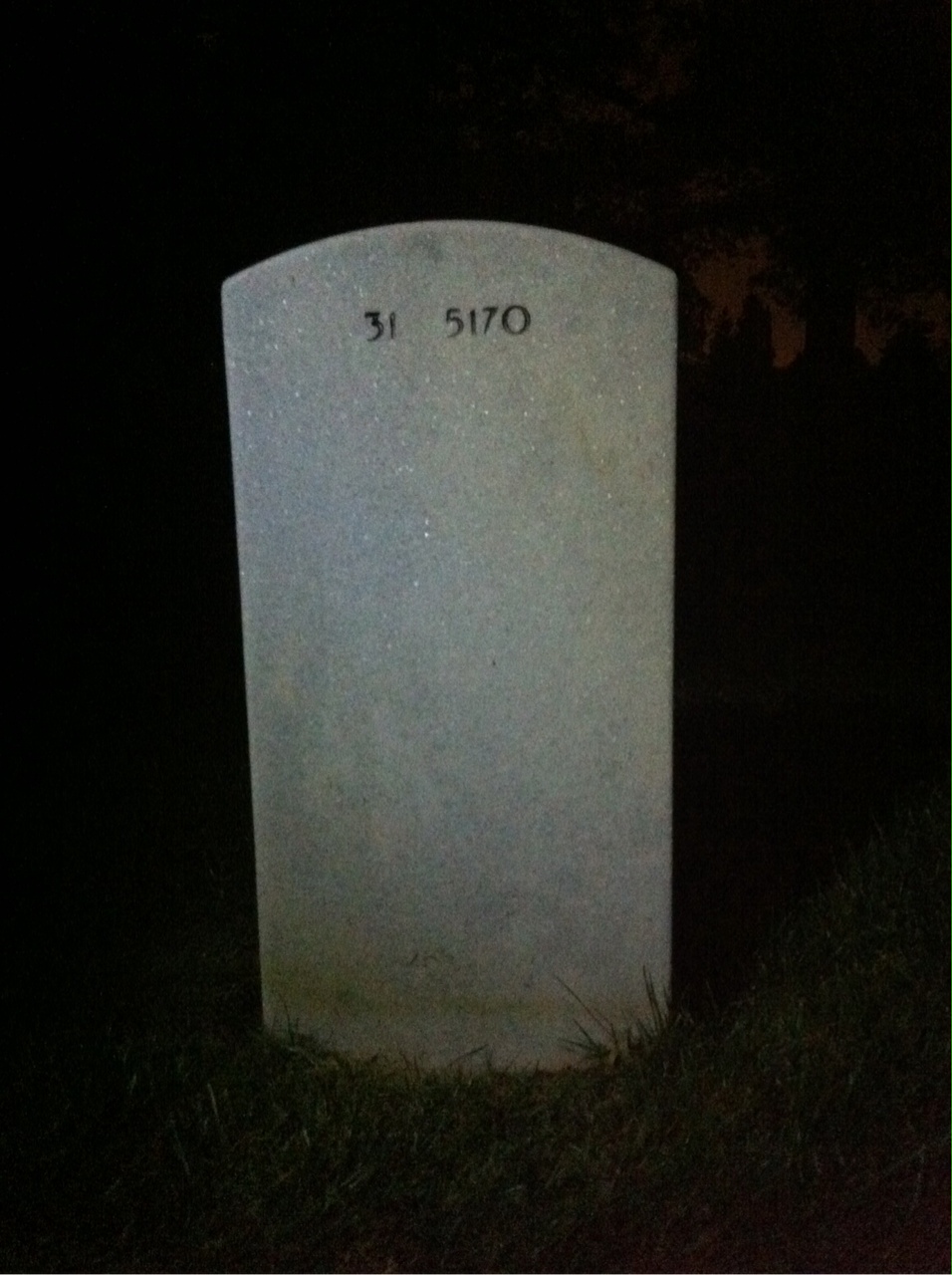 Back of headstone — Chauncey Potter