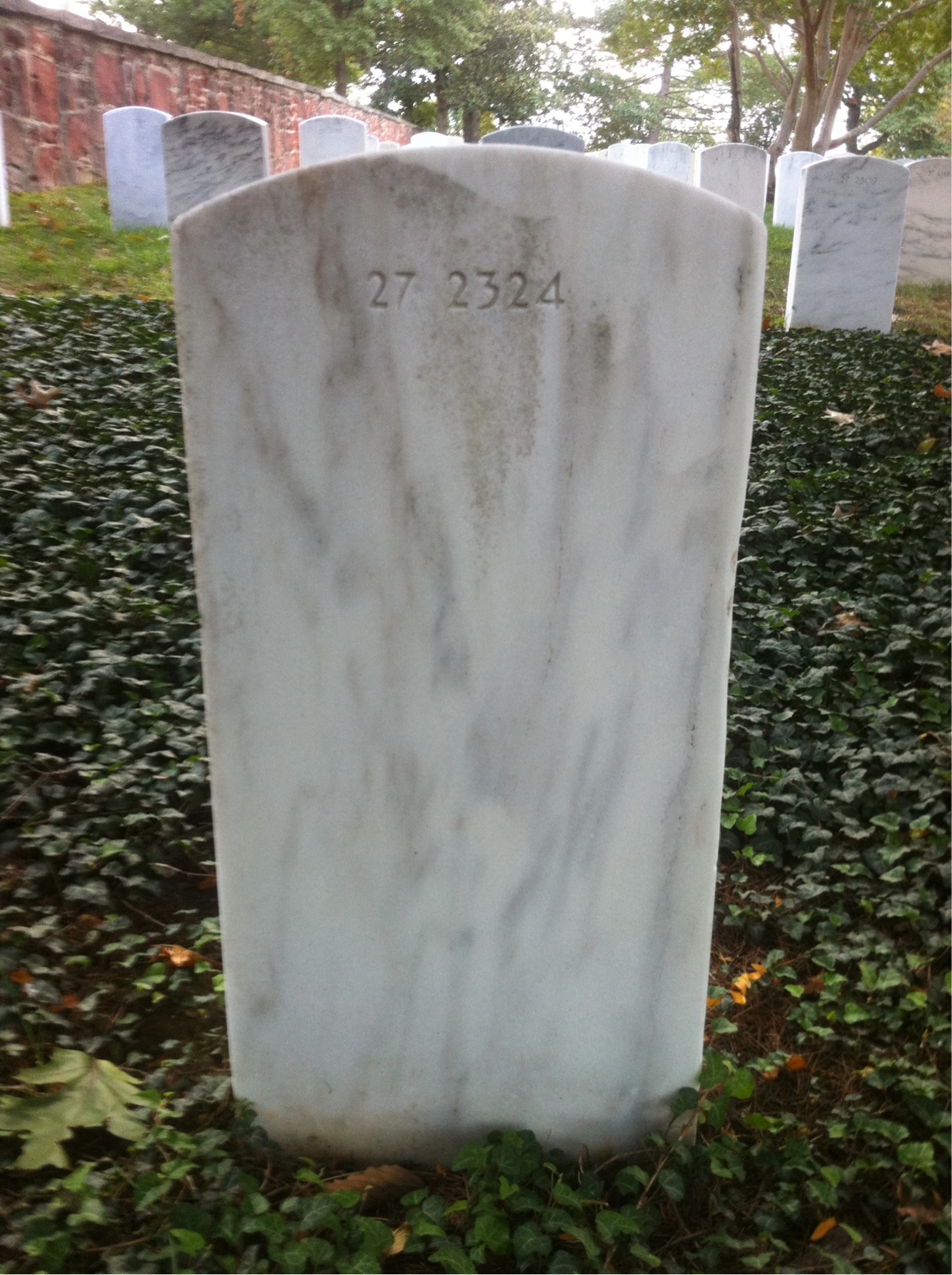 Back of headstone — Anna Baker