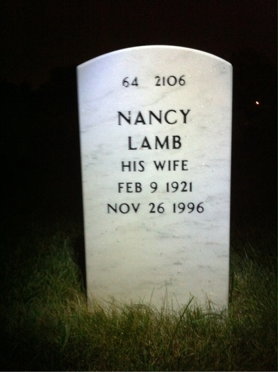 Back of headstone — Jack Sun