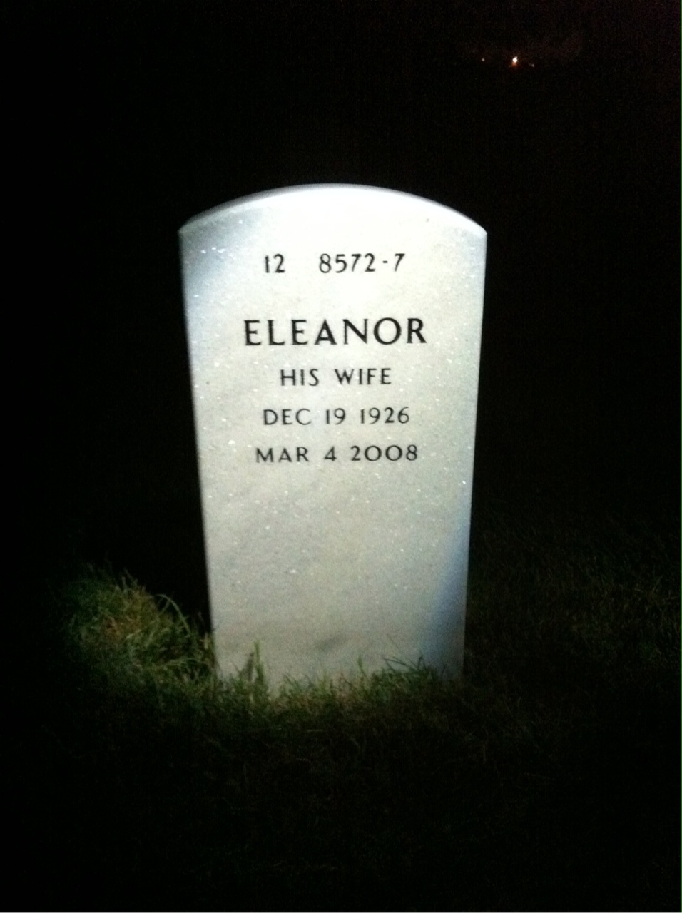 Back of headstone — William Morris