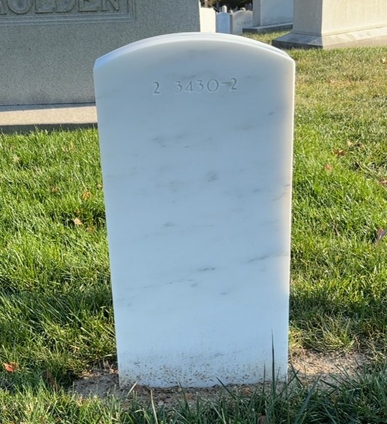 Back of headstone — Bruce Walter Strong