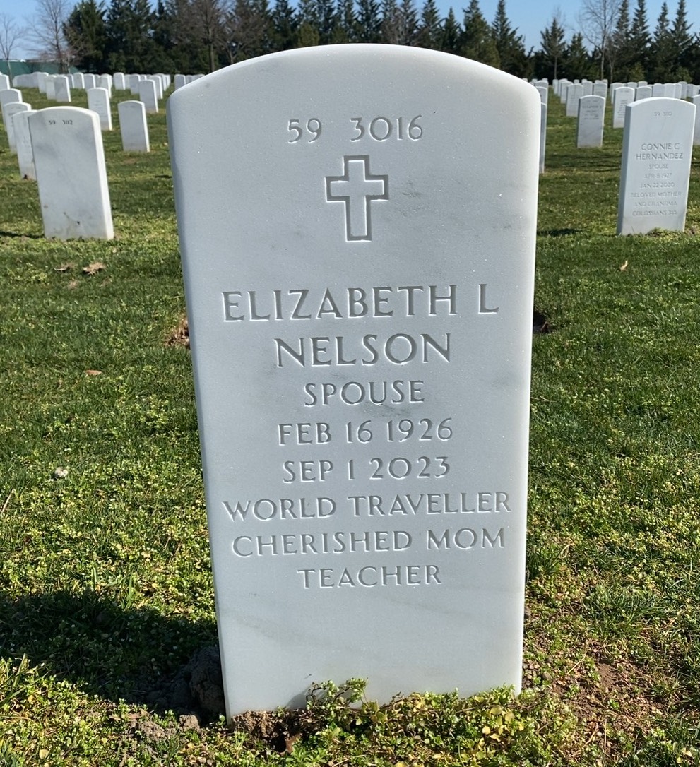 Back of headstone — Andrew Nelson