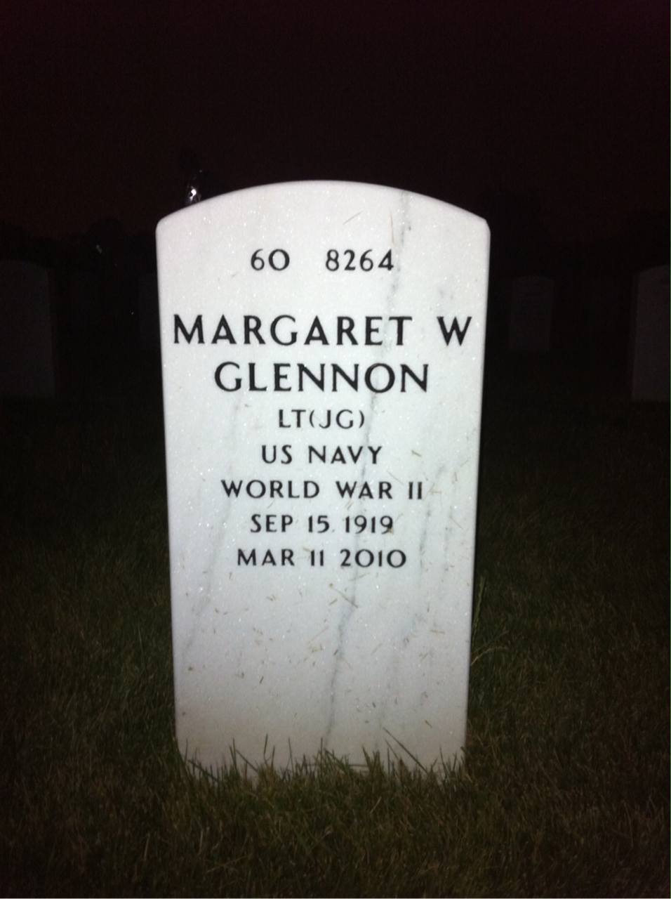 Back of headstone — James Glennon