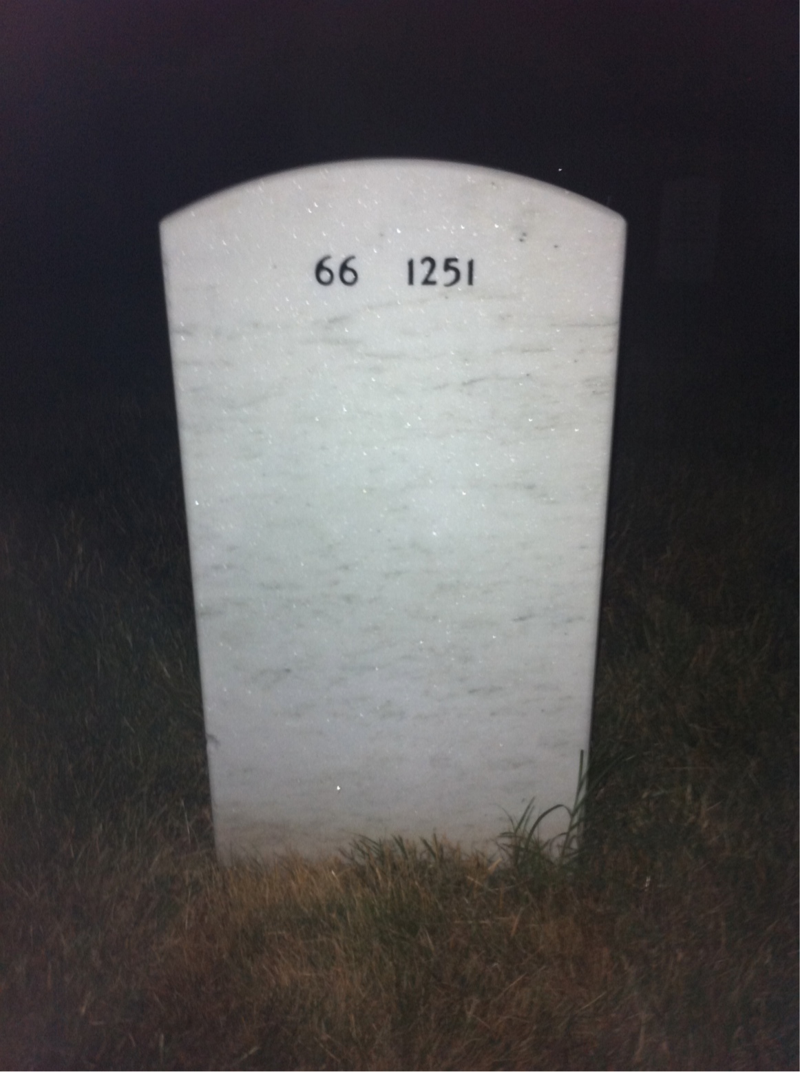 Back of headstone — Billy Johnson