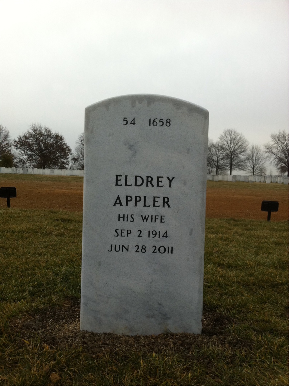 Headstone shared by 2 interments, including Elwin Irving Whaley