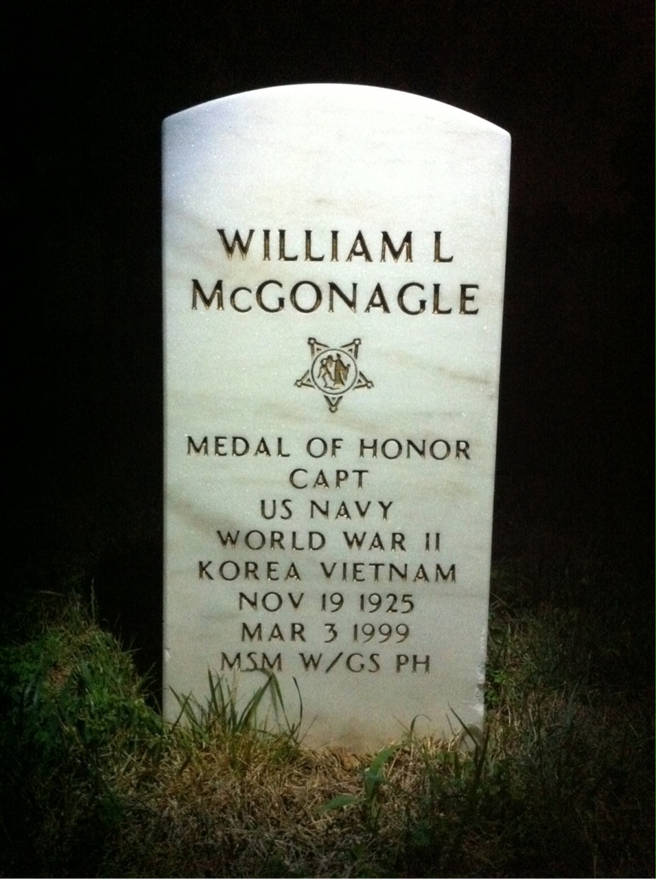Headstone of William L Mcgonagle