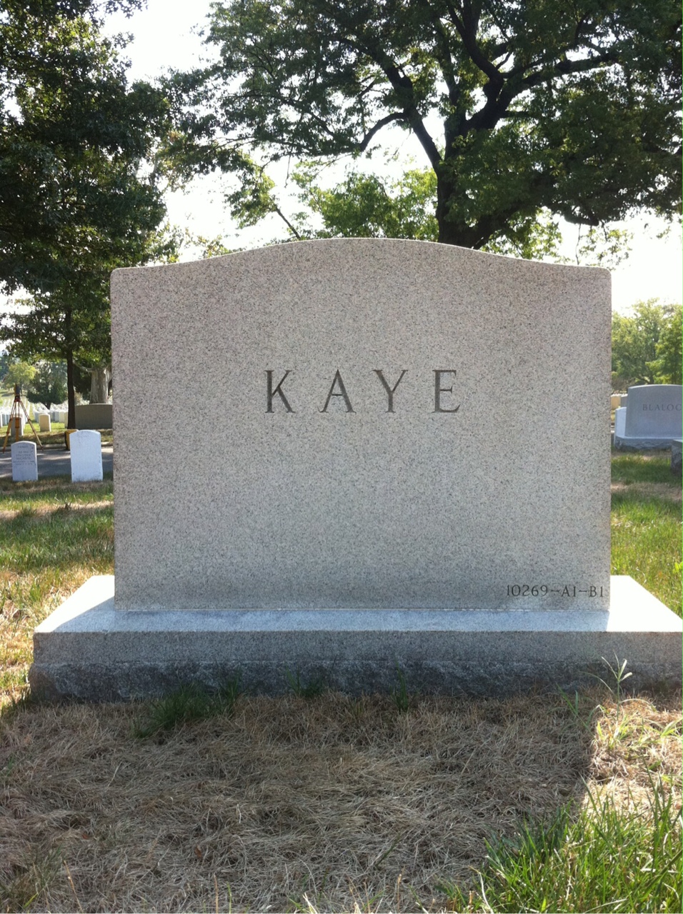 Back of headstone — Aida Kaye