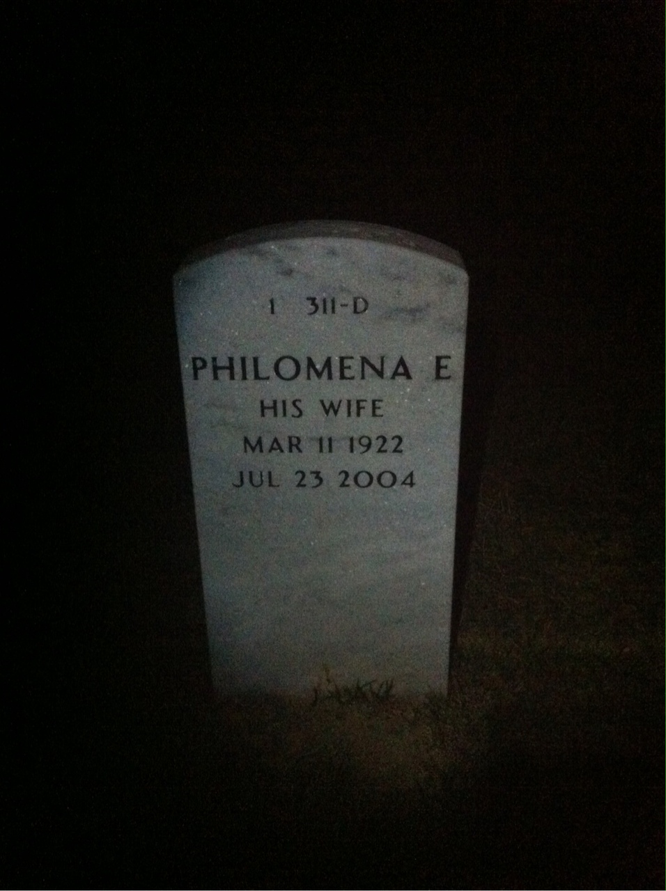 Back of headstone — Oliver Generous