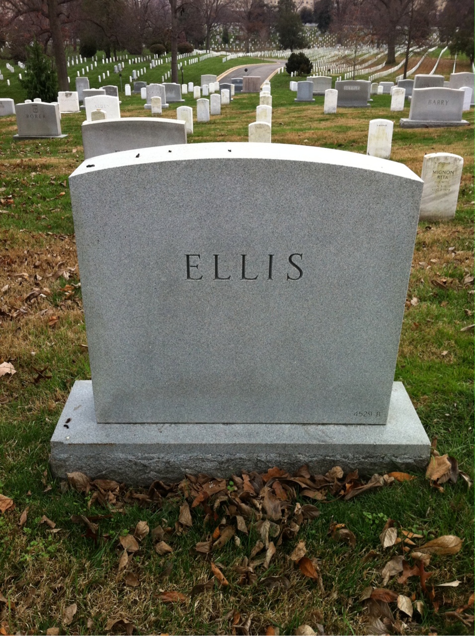 Back of headstone — Harry Ellis