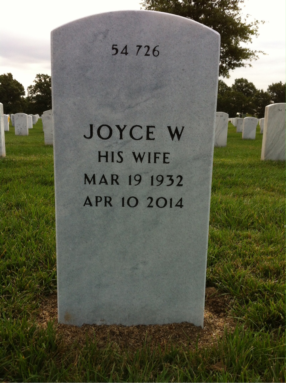 Back of headstone — Maurel Allen