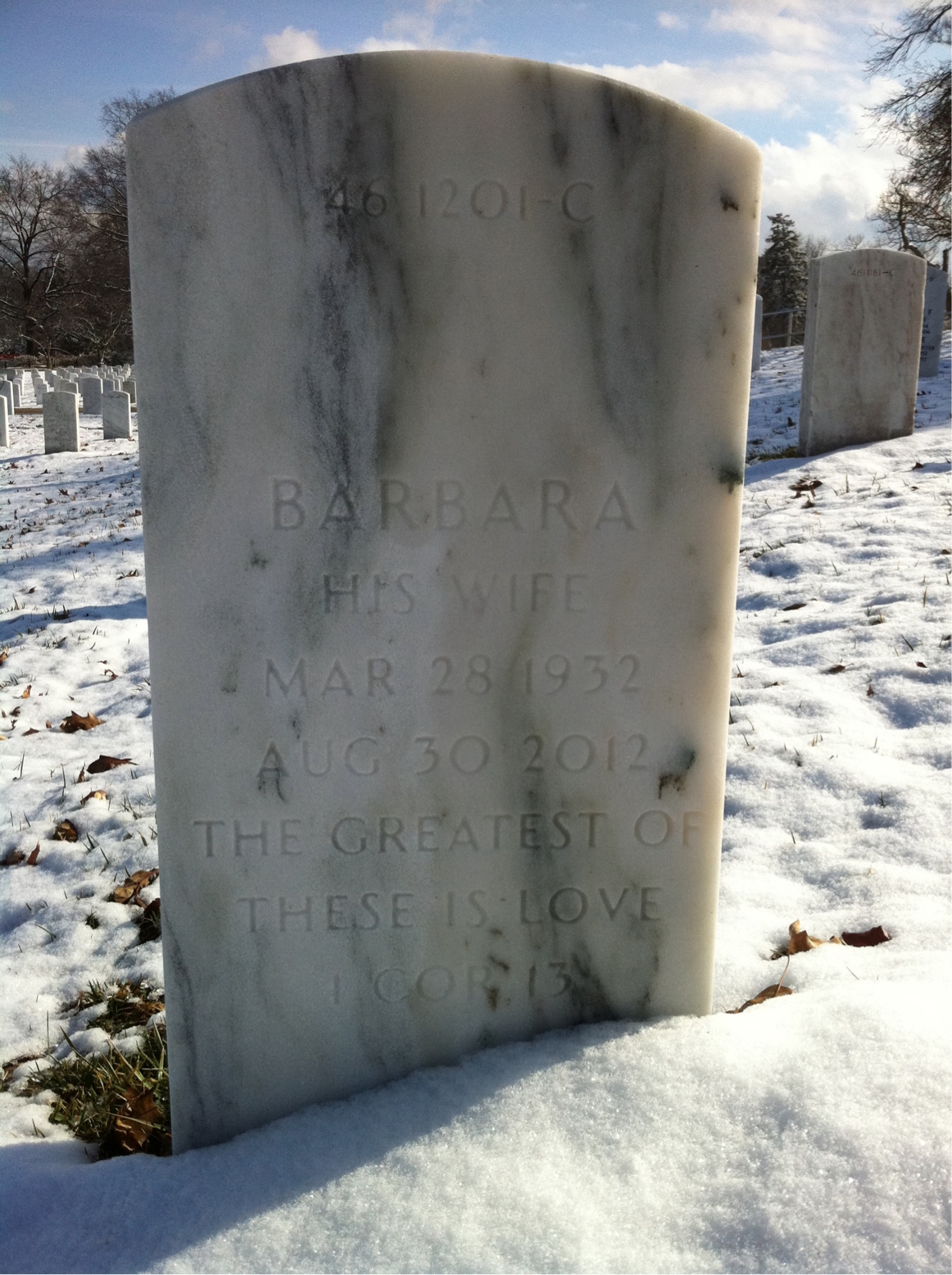 Back of headstone — William Balcke Dowell