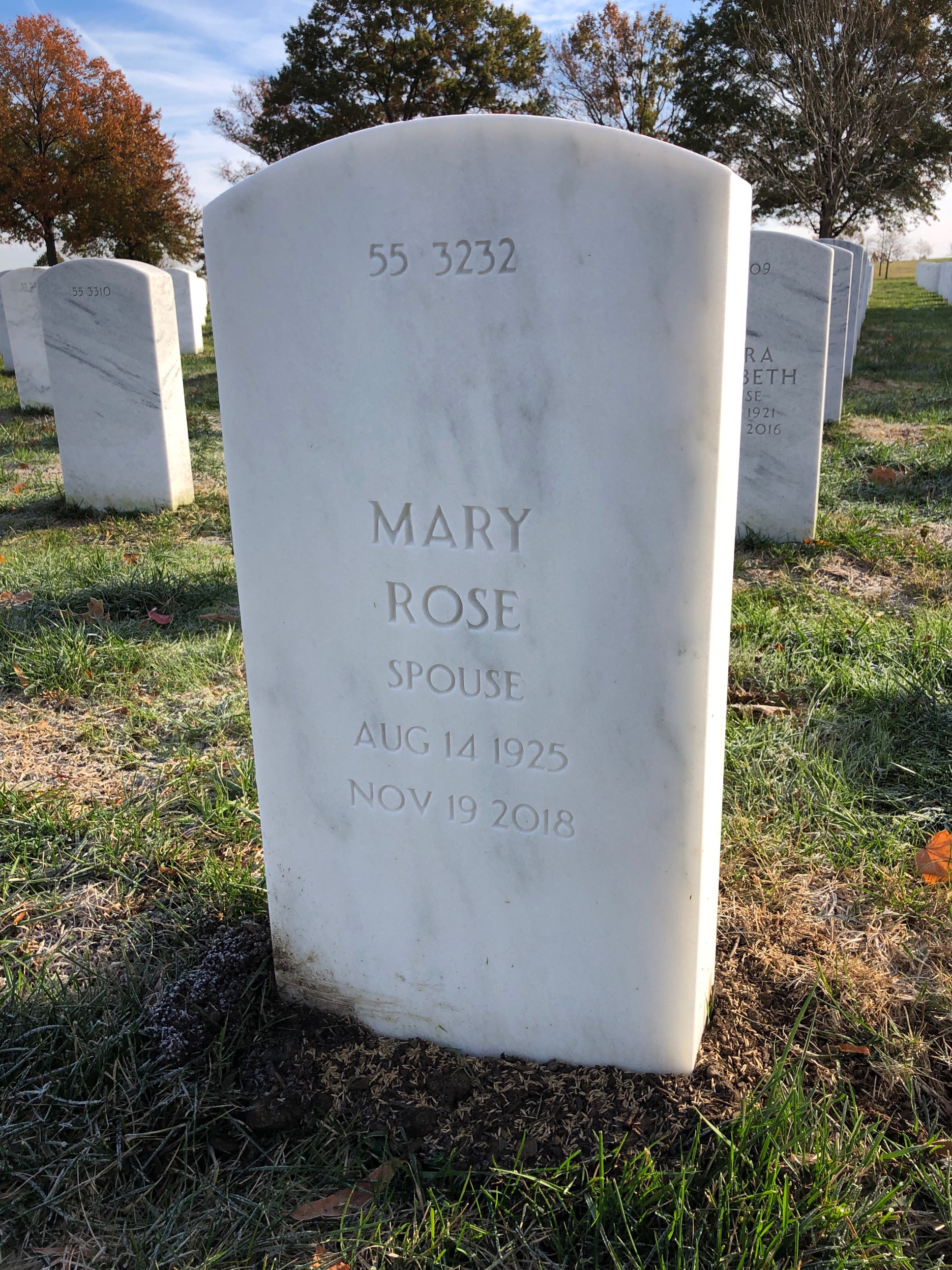 Back of headstone — Rudy Mueller