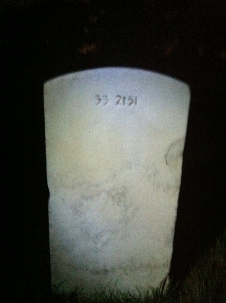 Back of headstone — Alphonse Blair