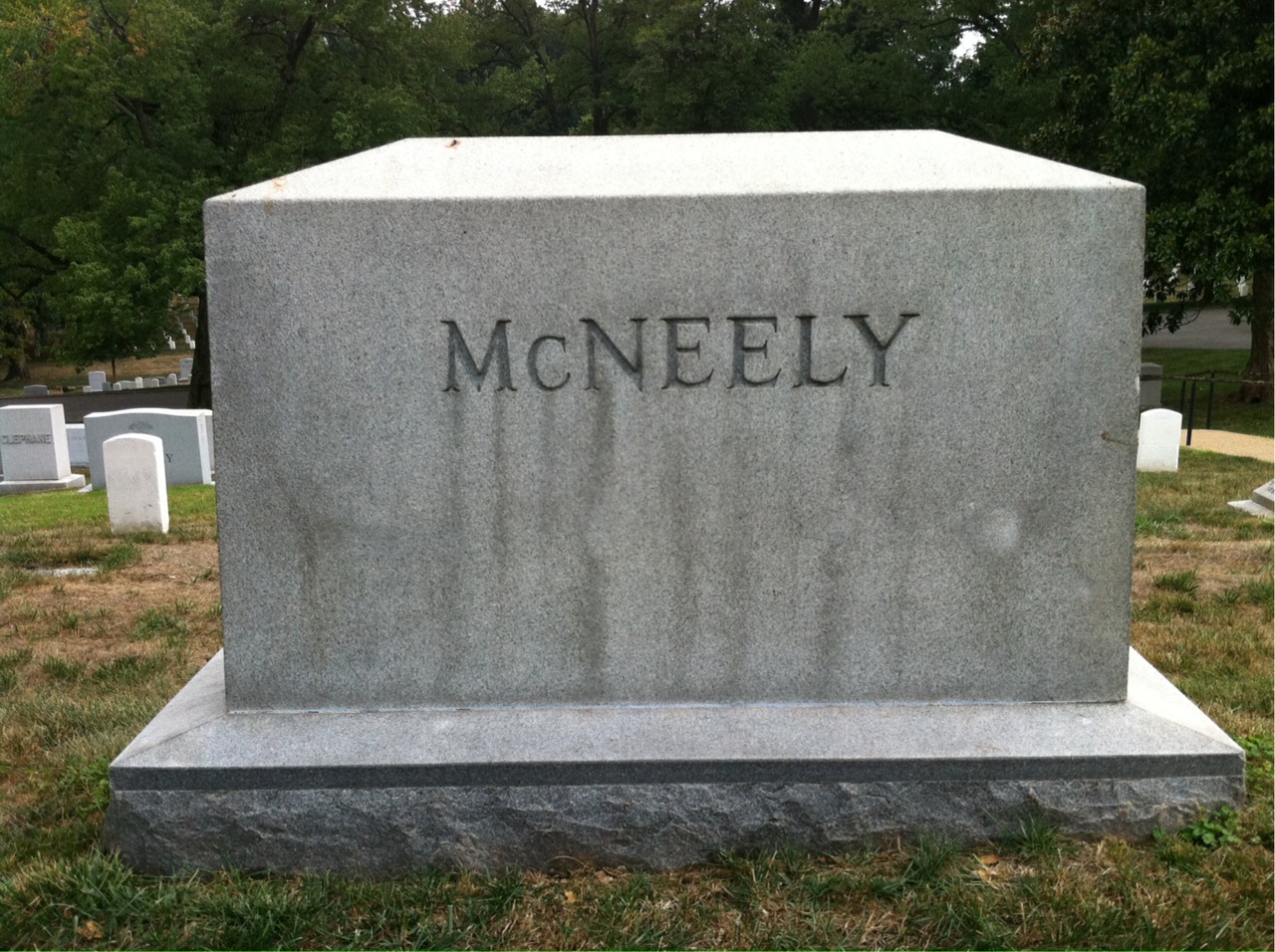 Back of headstone — Marie Mcneely