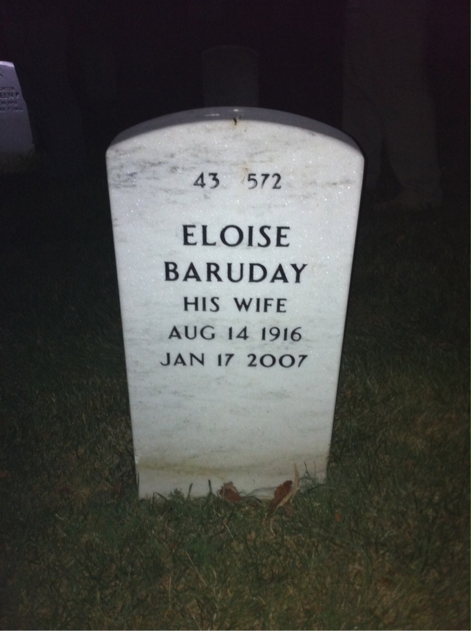Back of headstone — John O'Connor