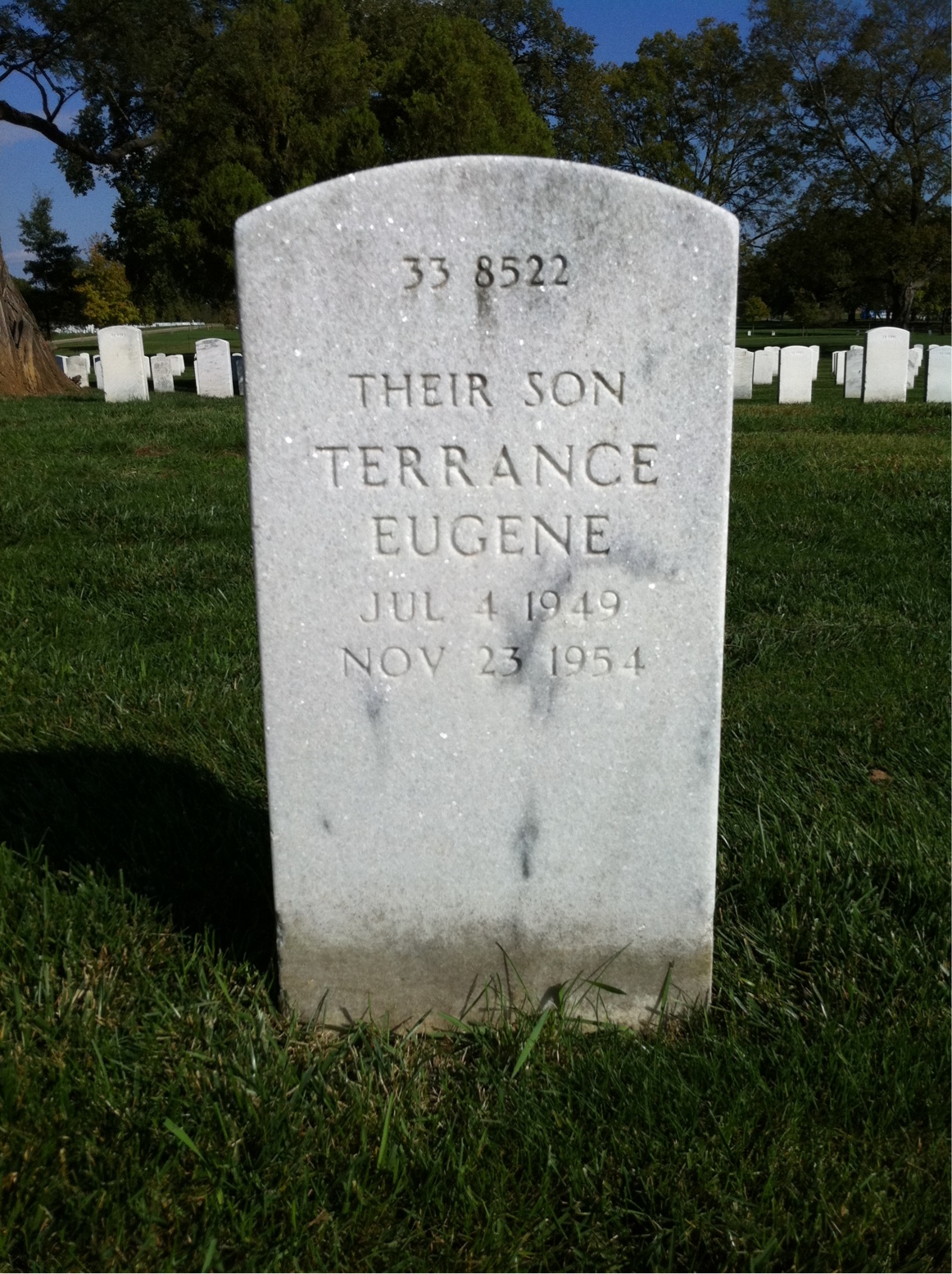 Back of headstone — Patricia Baker