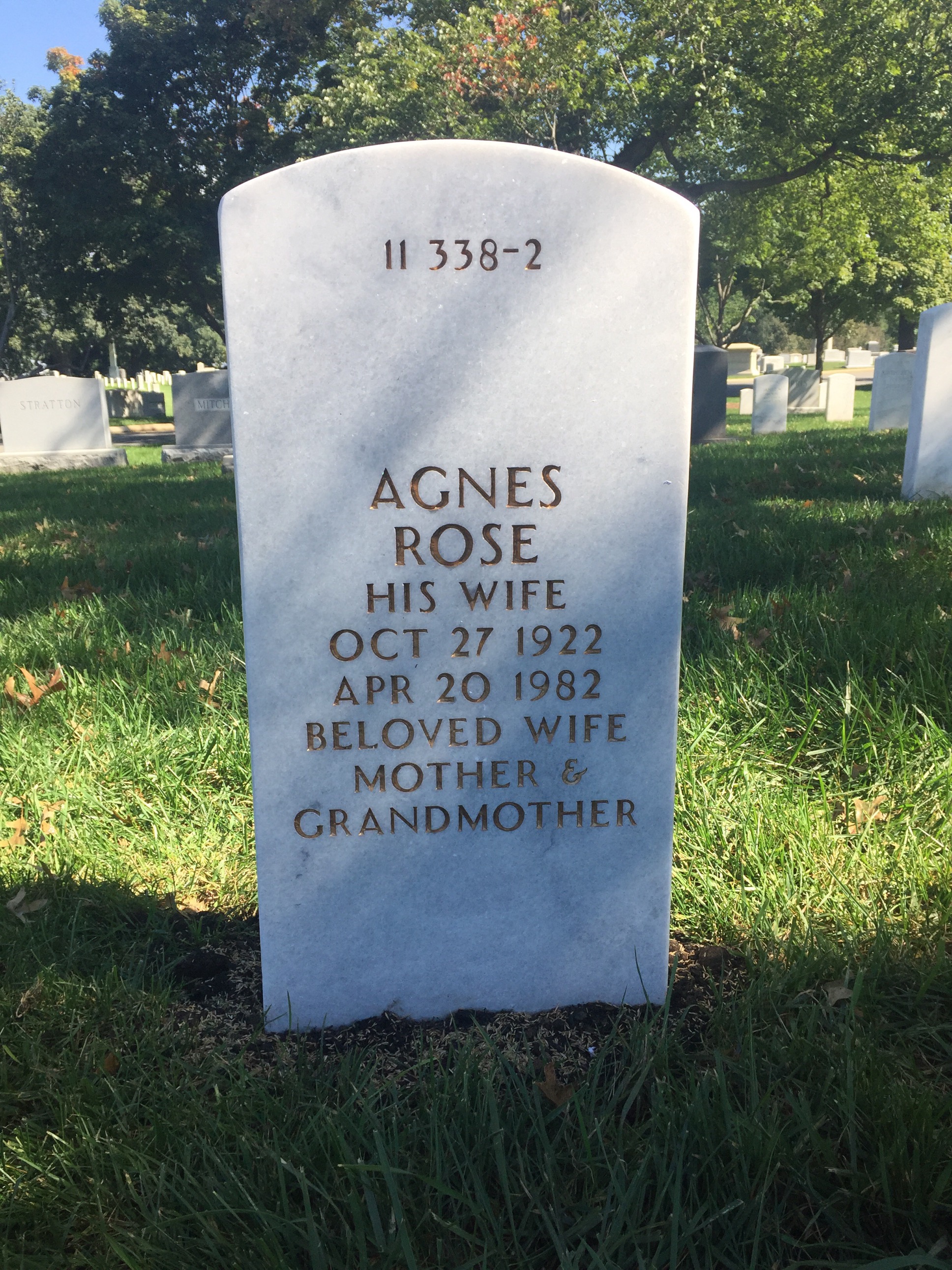 Back of headstone — Freeman Horner