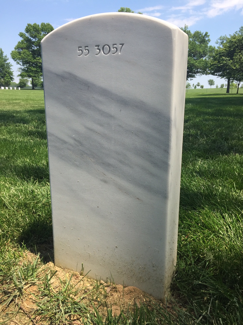 Back of headstone — Ralph Miller