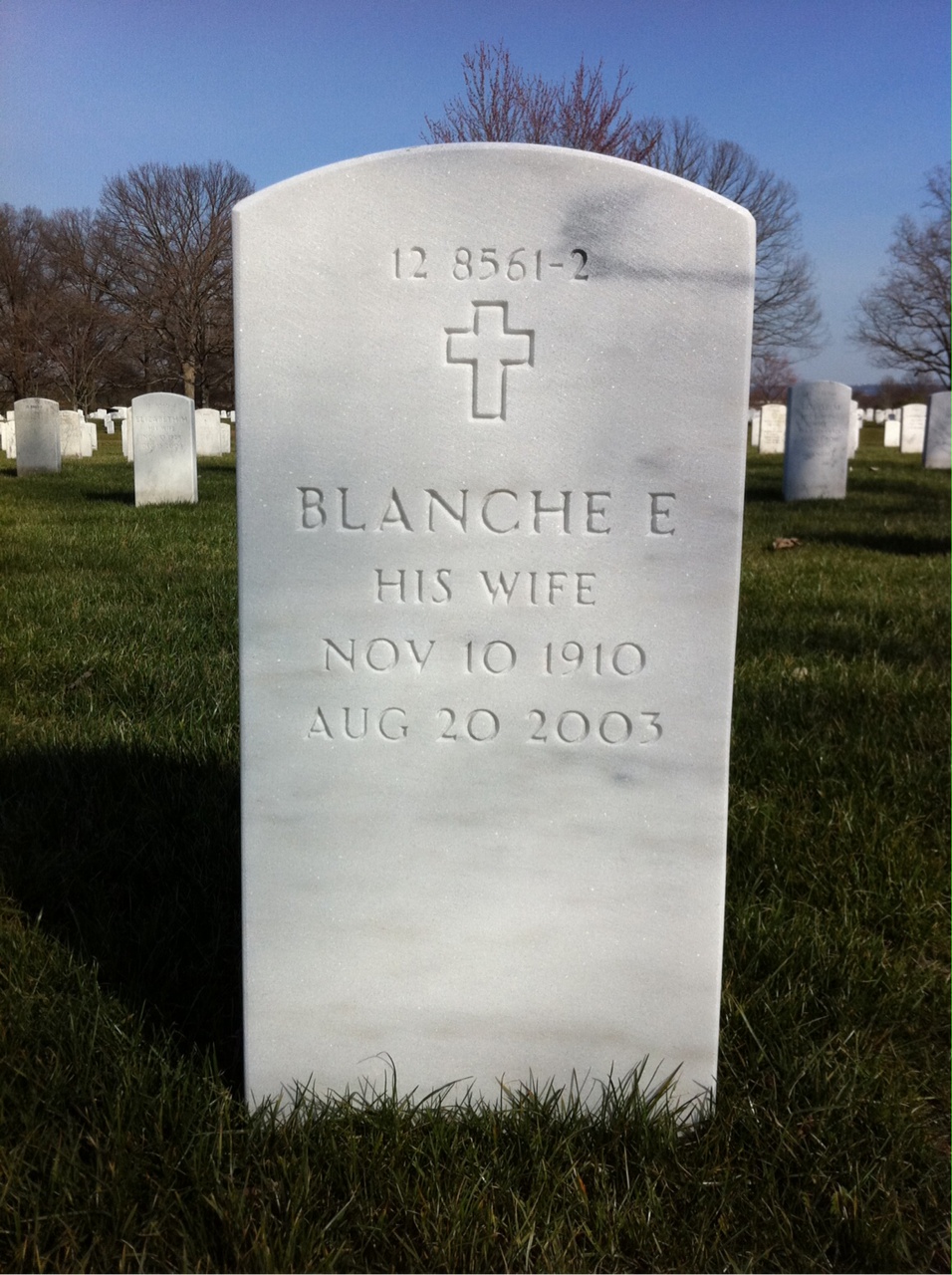Back of headstone — Andrew De Vaughn