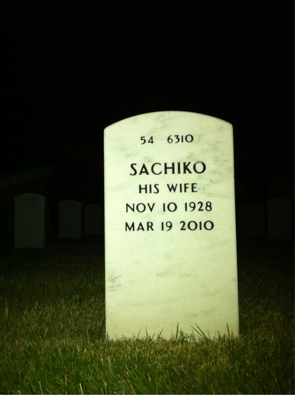 Back of headstone — Nicholas Andros