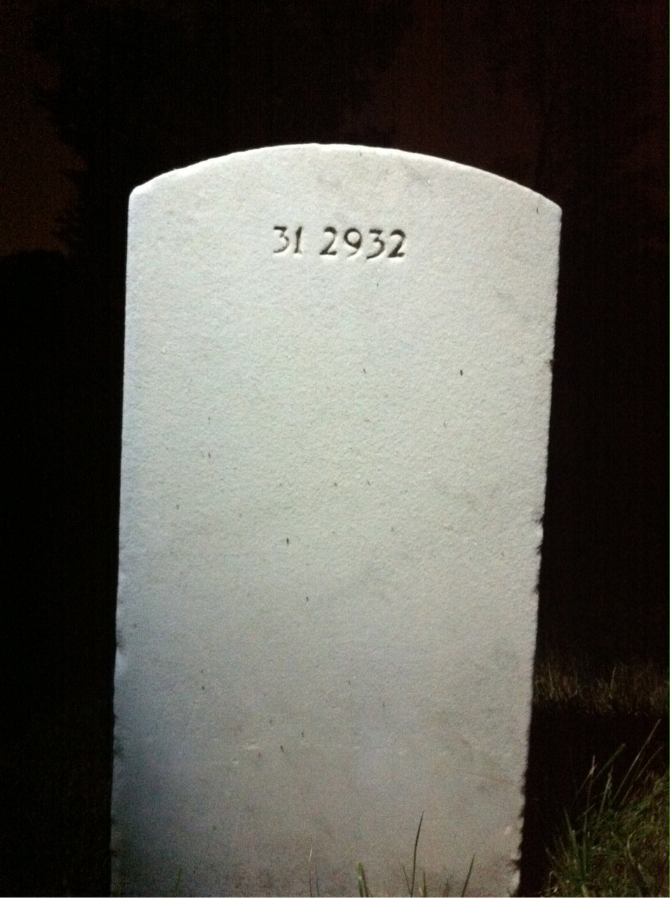 Back of headstone — James Anderson