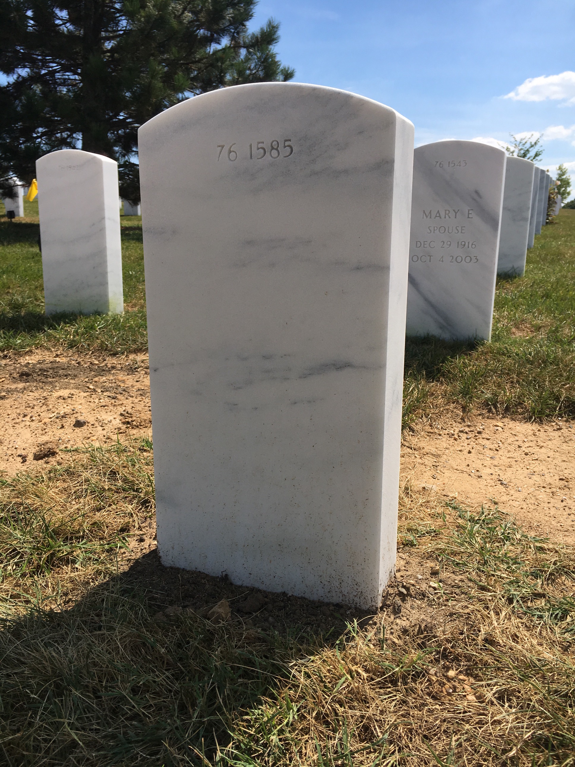 Back of headstone — William Peter Rhodes