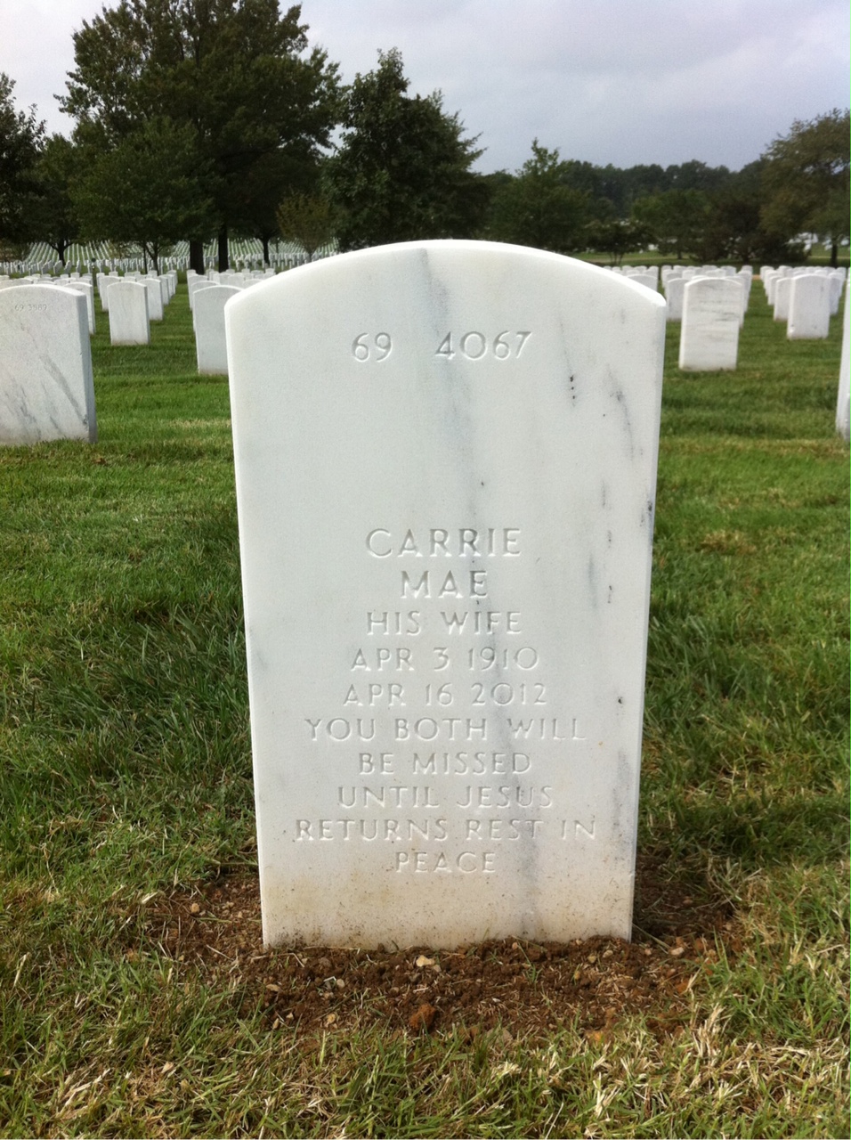Back of headstone — Richard Collins