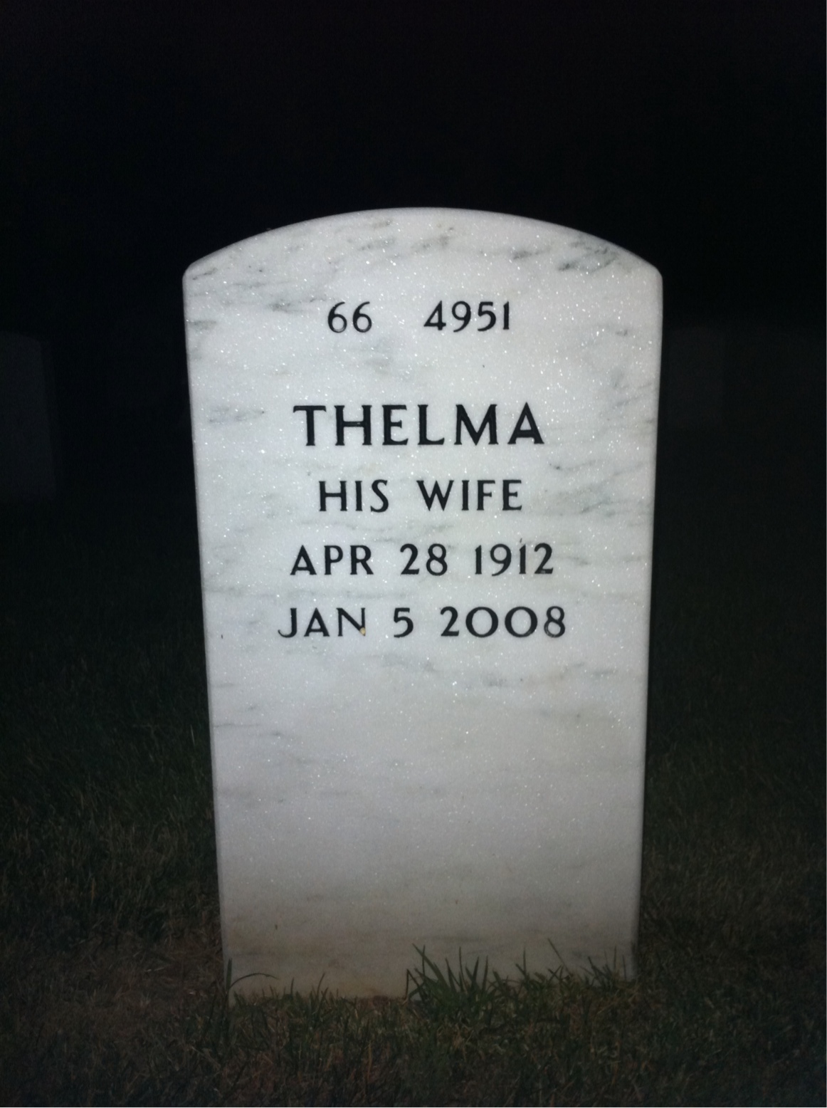 Back of headstone — Gilbert Lorenz