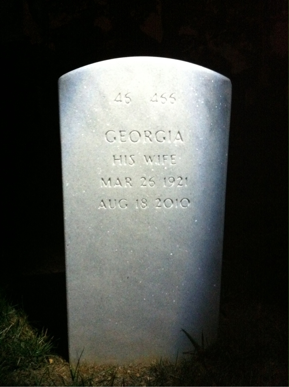 Back of headstone — Jack Fuson