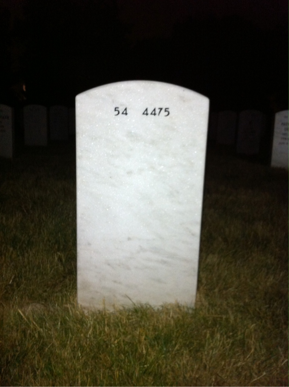 Back of headstone — Mark Evans