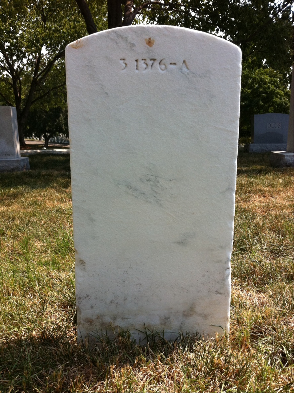 Back of headstone — Luther Ahrendts