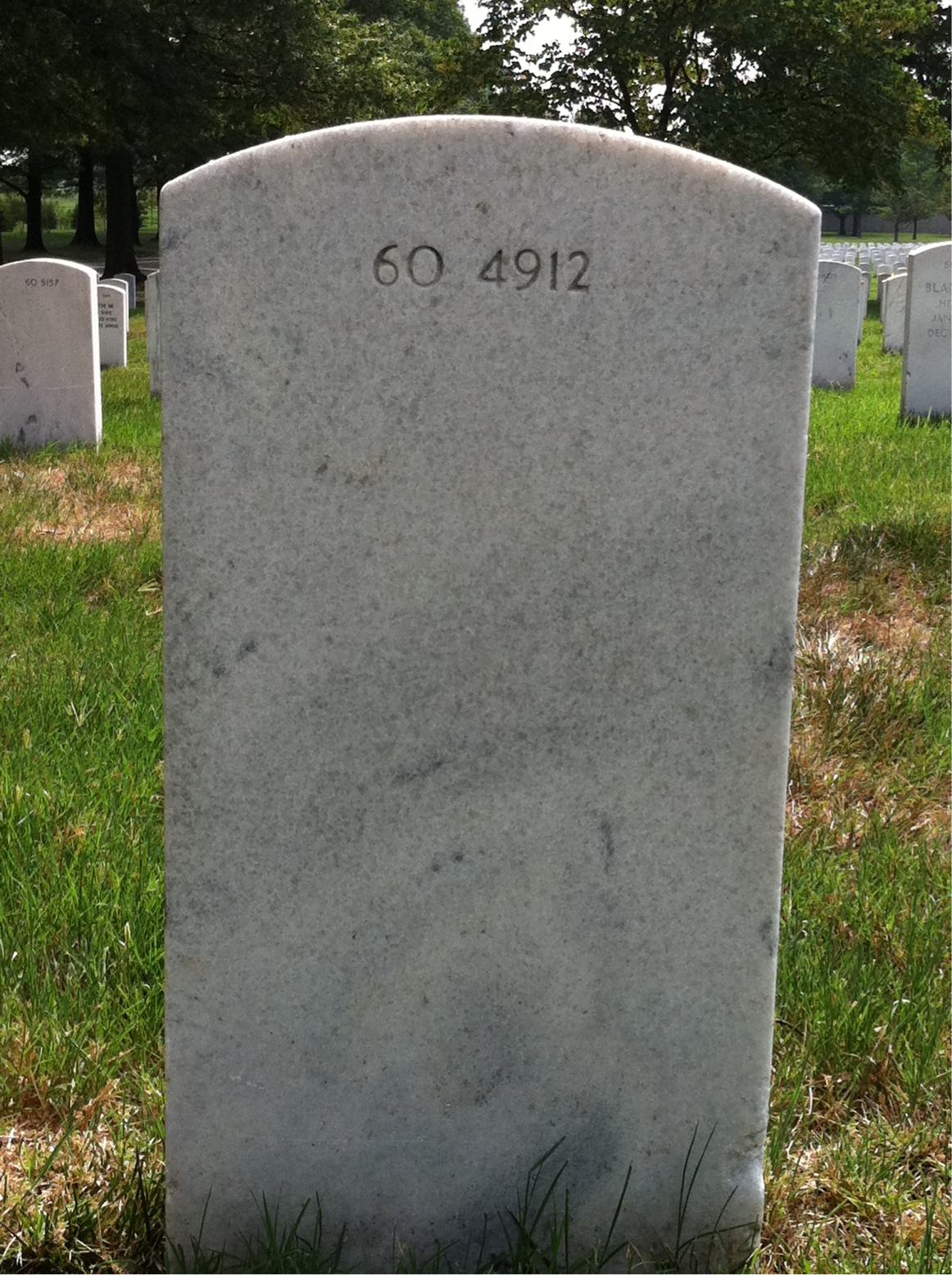 Back of headstone — Thomas C Lane