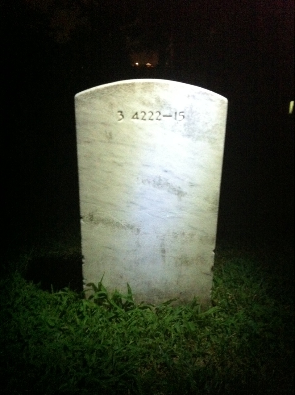 Back of headstone — Agnes Izac