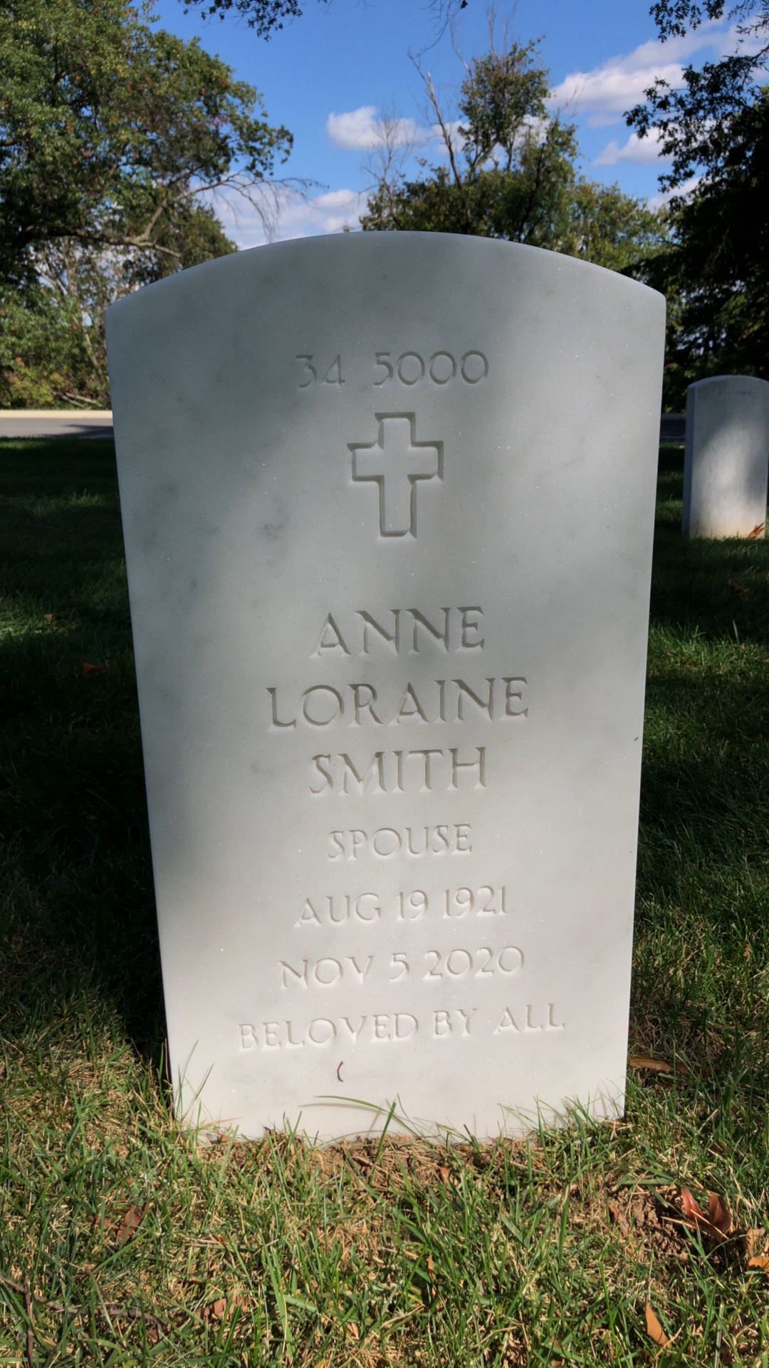 Back of headstone — Raif Smith