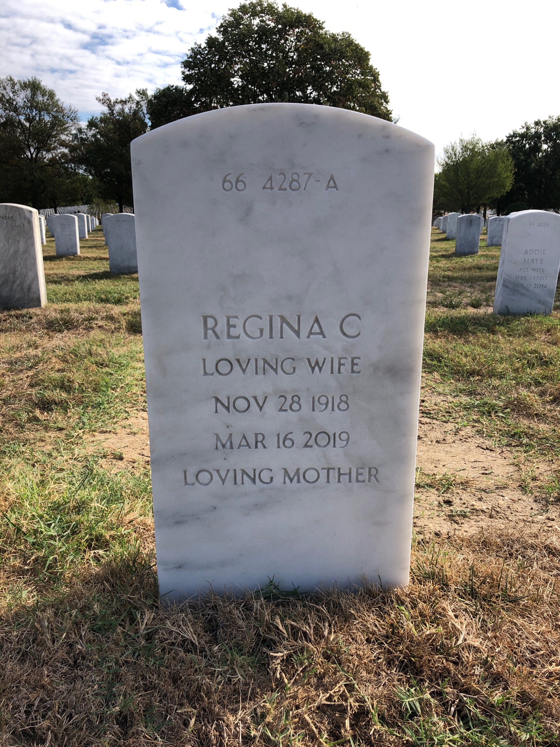 Back of headstone — Thomas Street
