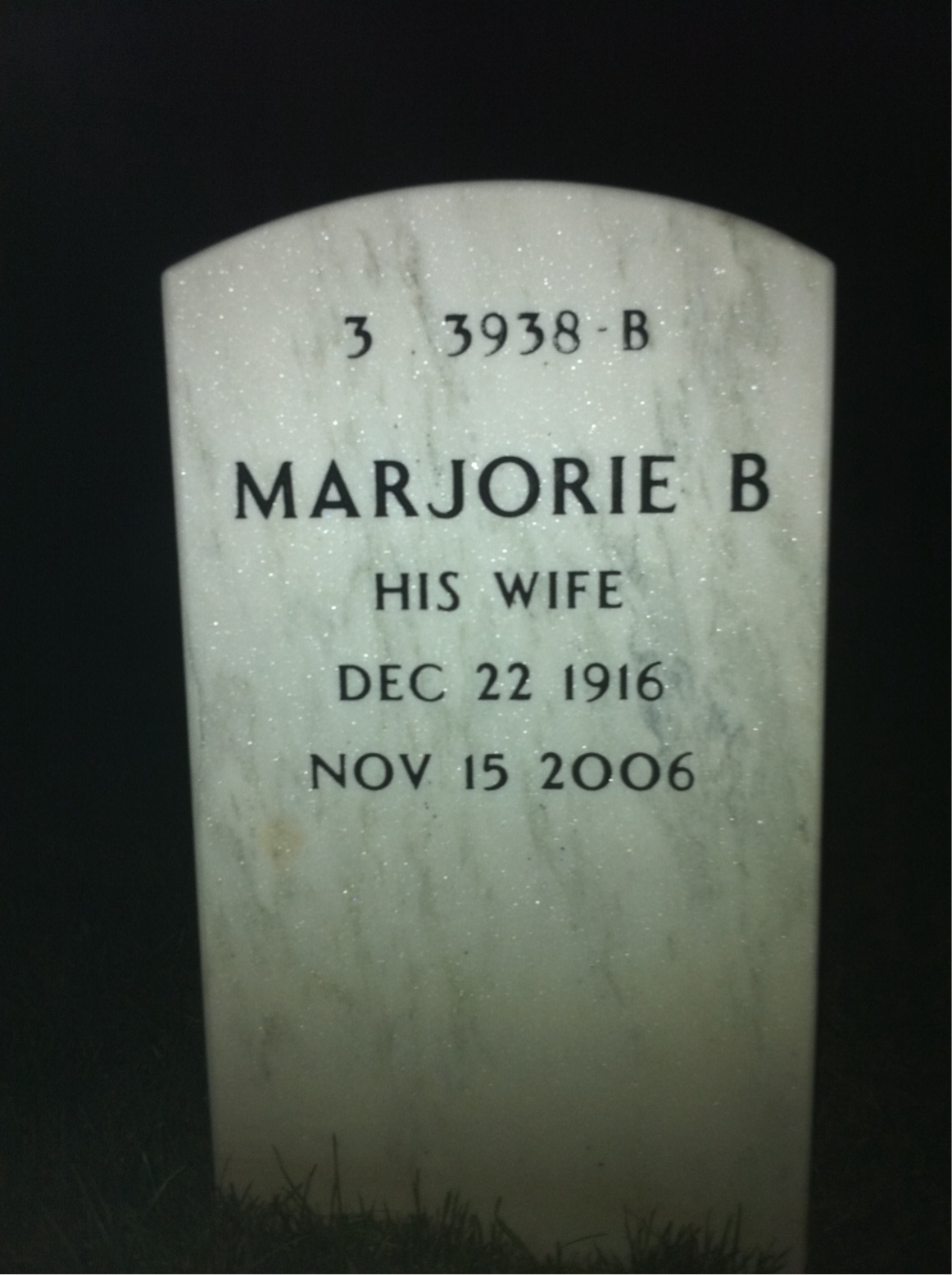 Back of headstone — Donald Sewell