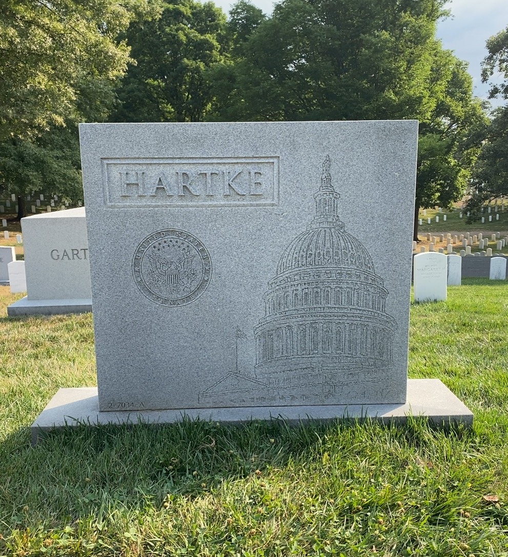 Back of headstone — Rupert Hartke