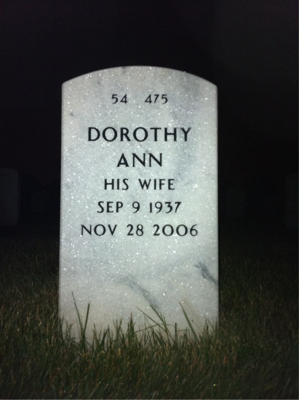 Back of headstone — Gordon Heerman