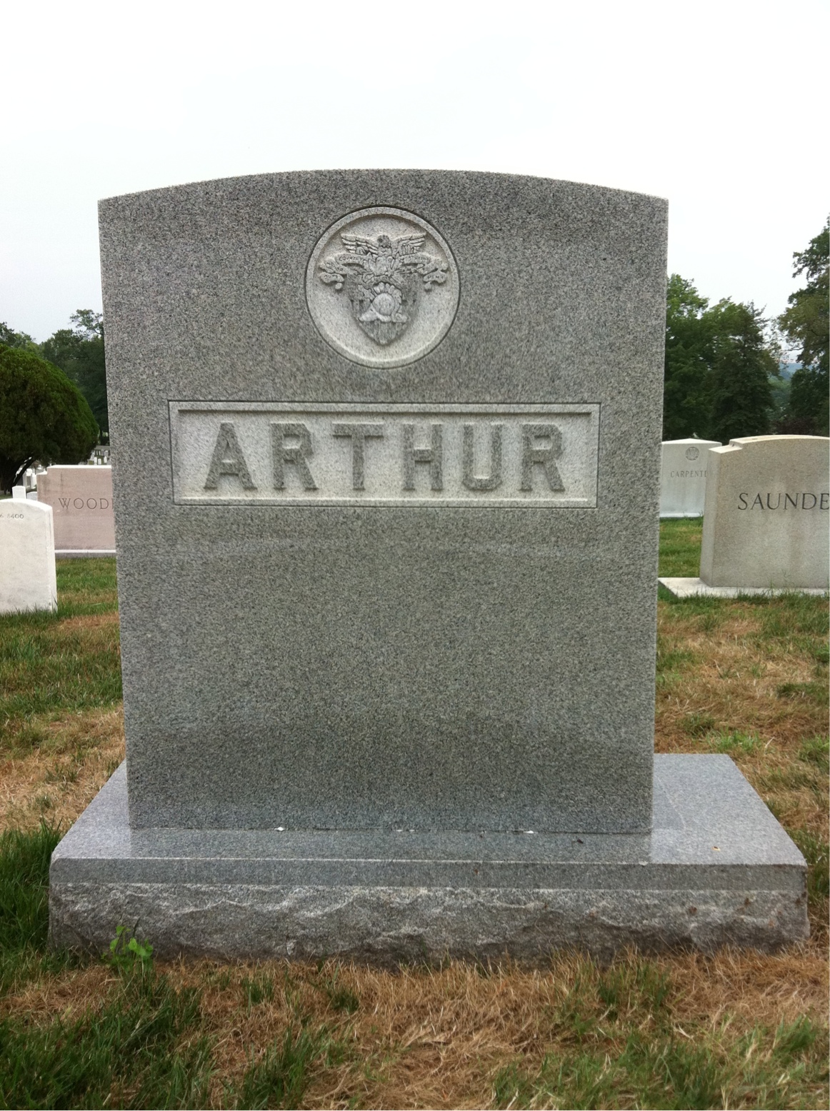 Back of headstone — Robert Arthur