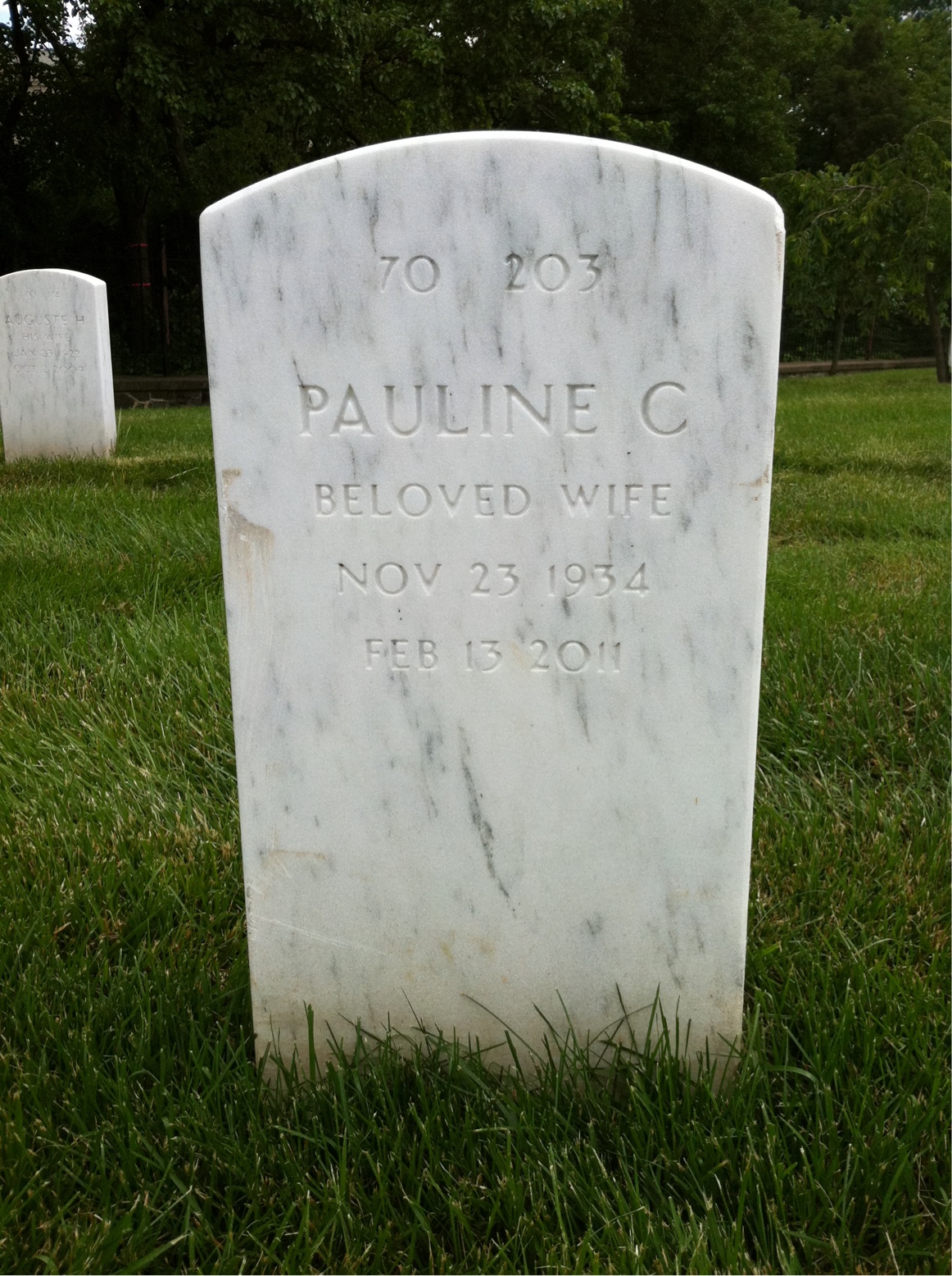 Back of headstone — Irving Alsop