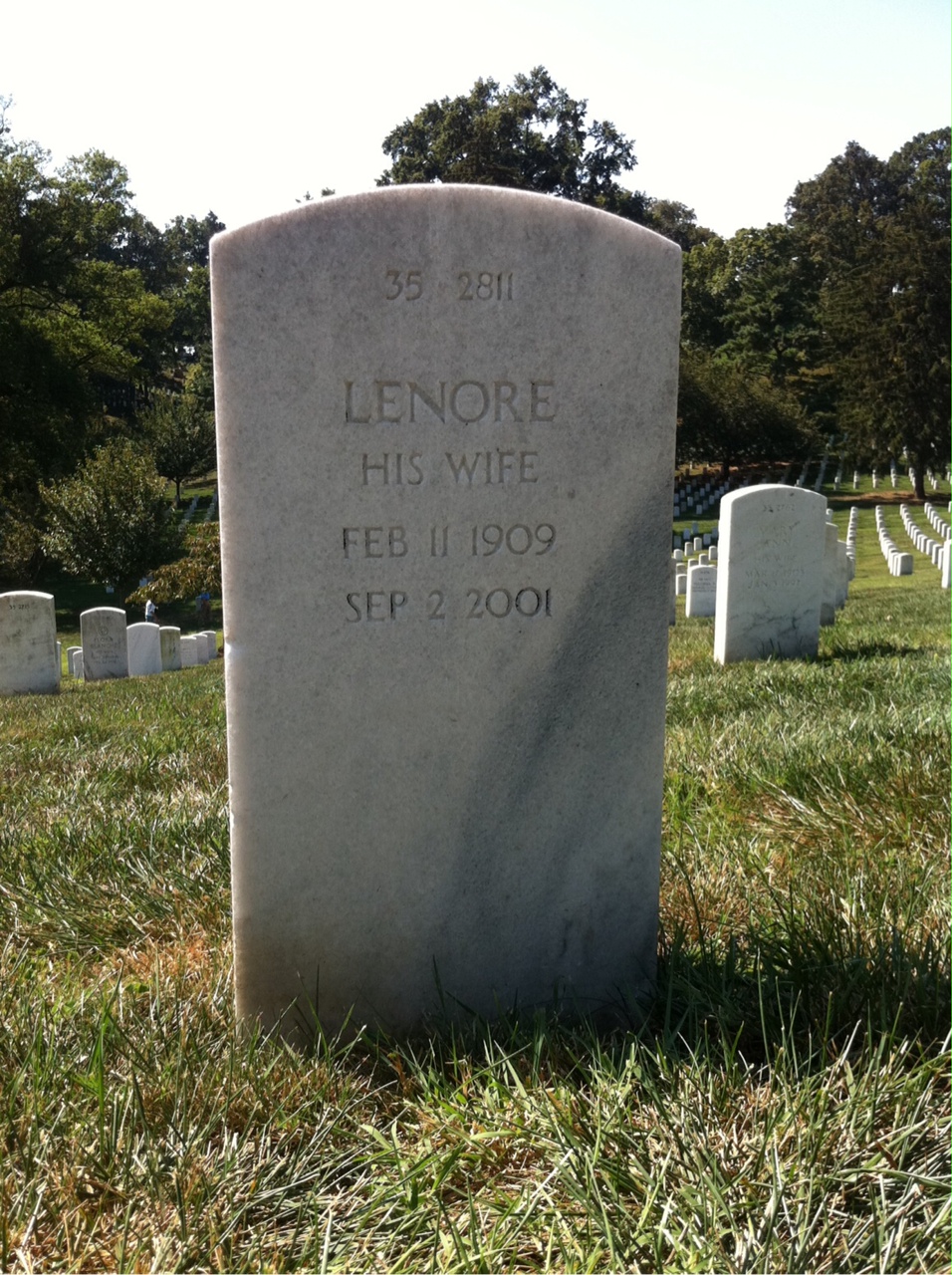 Back of headstone — Glen Moorhouse