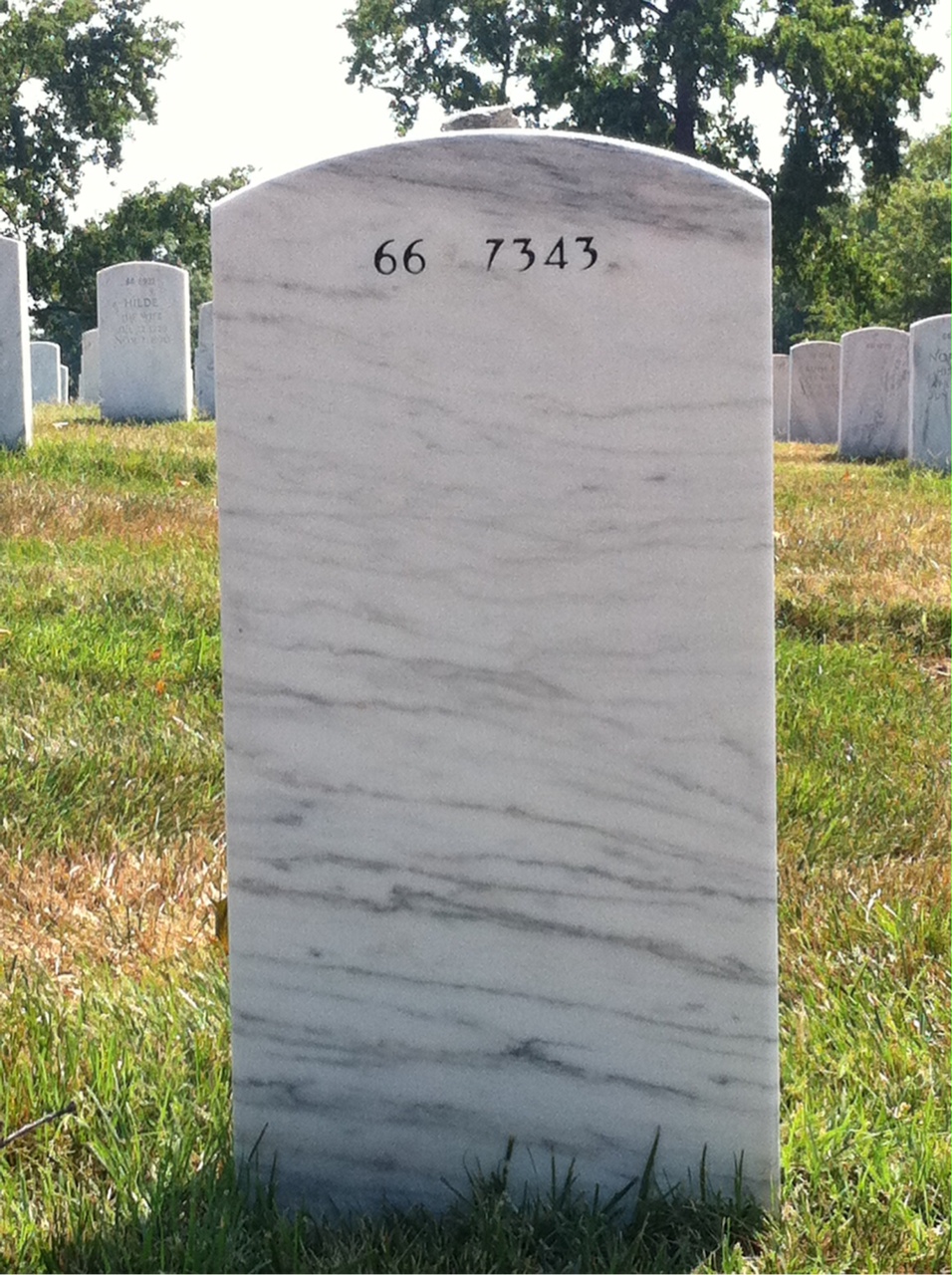 Back of headstone — Gary Martin