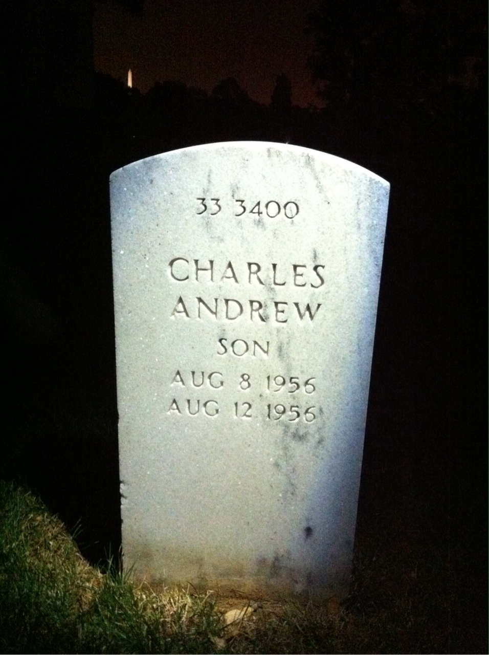 Back of headstone — Charles Ballard