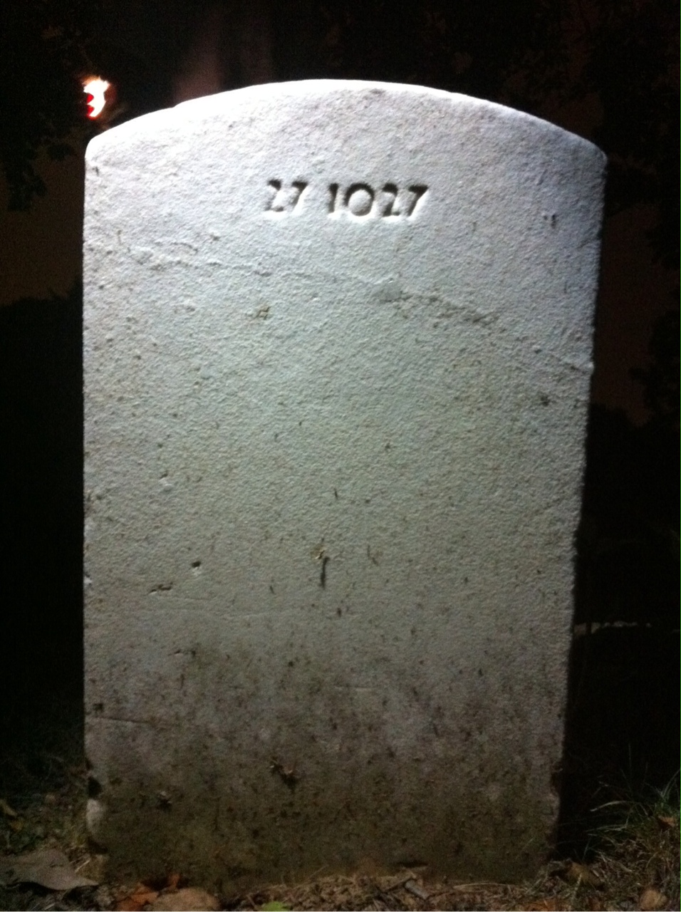 Back of headstone — Abraham Baker
